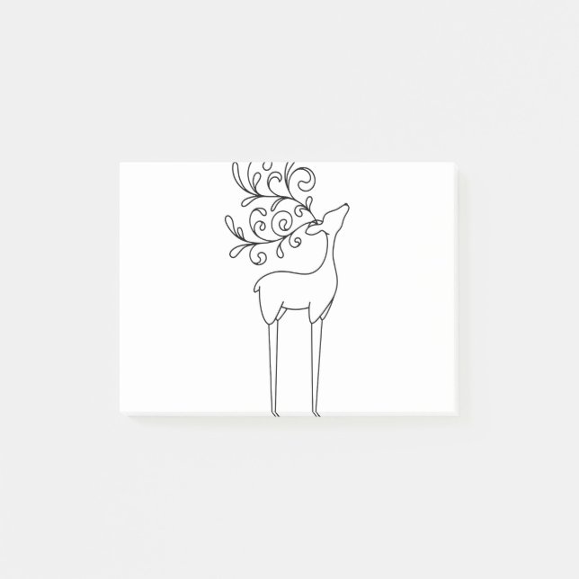 Reindeer der Kontur Post-it Klebezettel (Vorderseite)