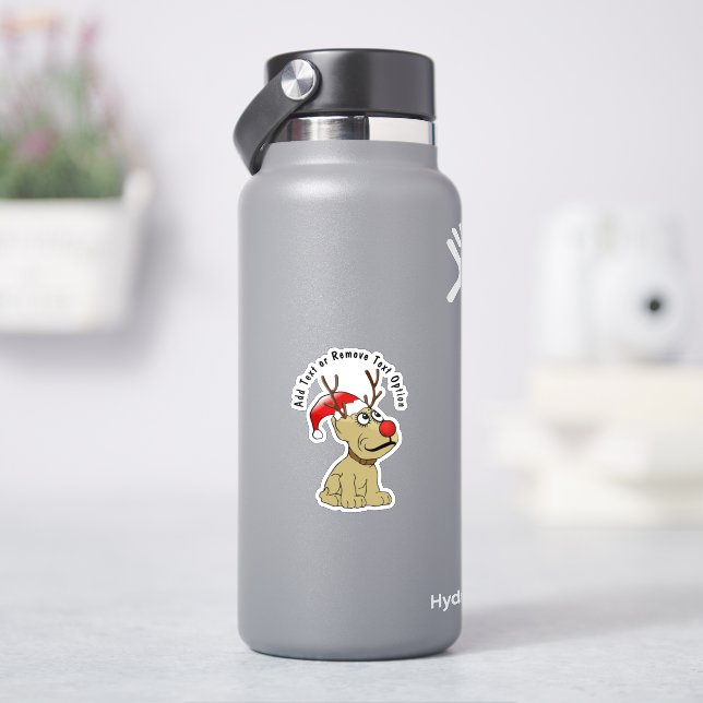 Reindeer Dog Christmas Aufkleber (HydroFlask)