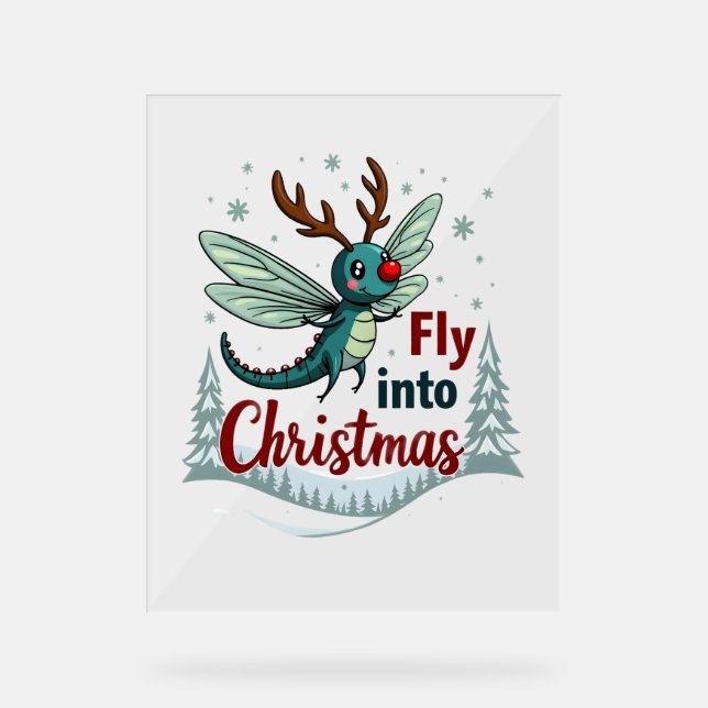 Reindeer Dragonfly Acrylschild (Vorderseite)