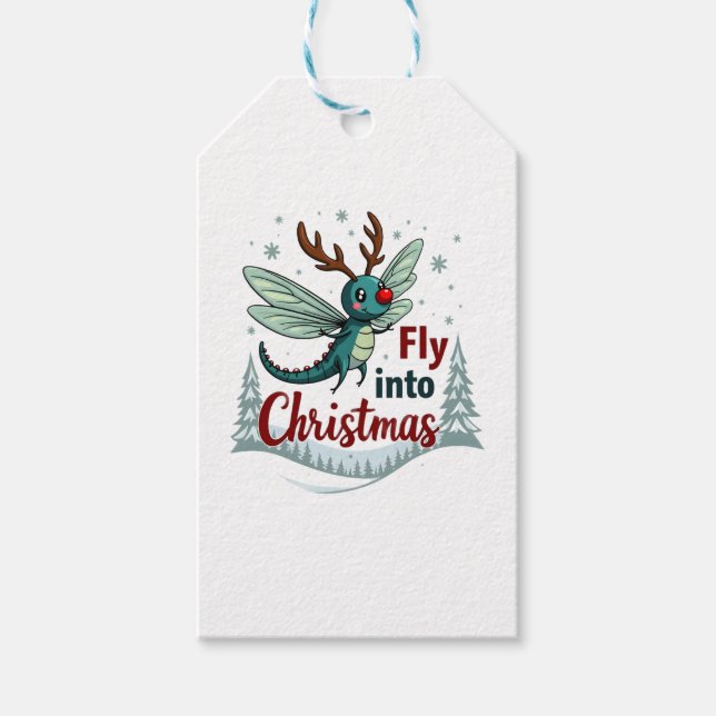 Reindeer Dragonfly Geschenkanhänger (Vorderseite)
