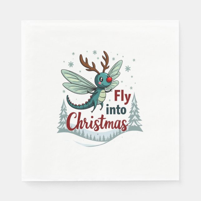 Reindeer Dragonfly Serviette (Vorderseite)