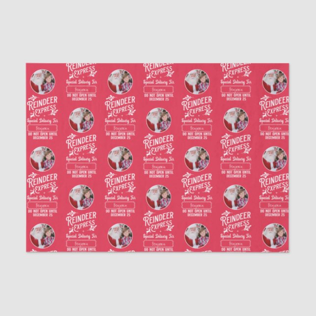Reindeer Express von Weihnachts-Weihnachtsrot aus  Seidenpapier (Vorderseite)