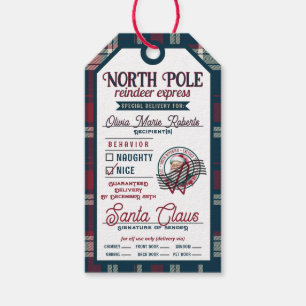 Reindeer Express Weihnachtsmann Kariert Weihnachte Geschenkanhänger