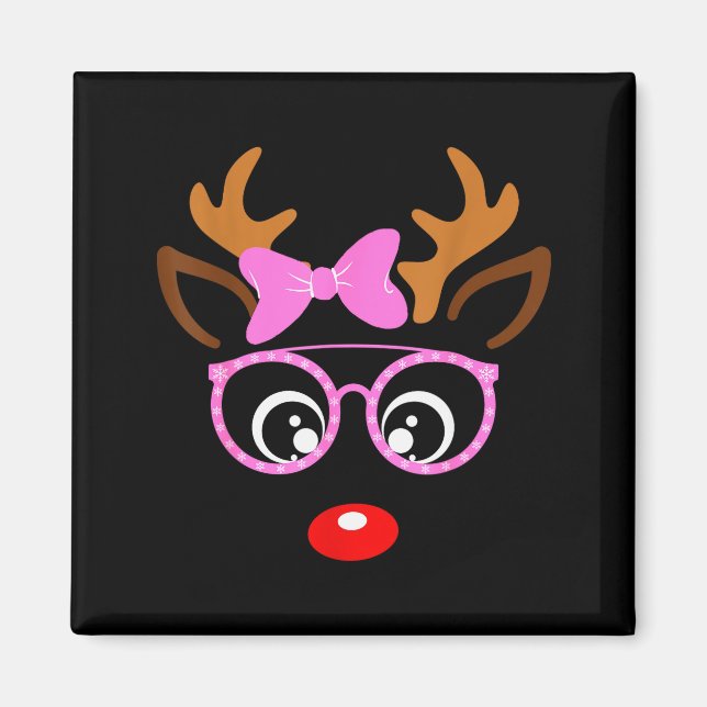 Reindeer Face Matching Family Christmas Costume Wo Magnet (Vorne)