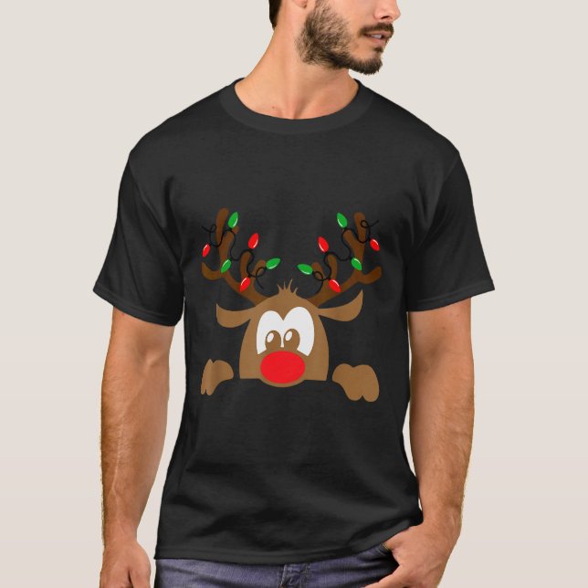Reindeer Face Matching Family Christmas Deer Girl  T-Shirt (Vorderseite)
