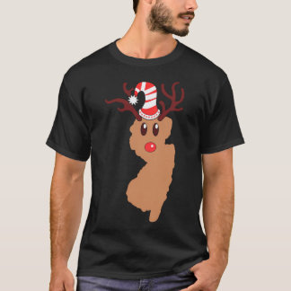 Reindeer Face New Jersey Reindeer Head Antlers T-Shirt