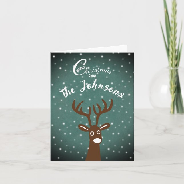 Reindeer Feiertagskarte (Vorderseite)