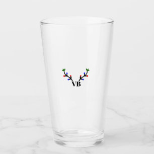 Reindeer frohe Weihnachten hinzufügen Namen Text T Glas