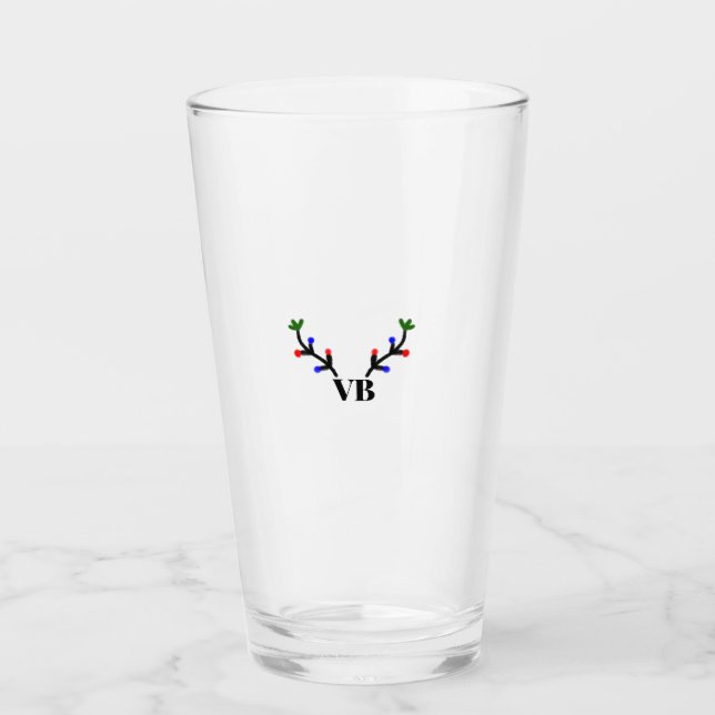 Reindeer frohe Weihnachten hinzufügen Namen Text T Glas (Vorderseite)