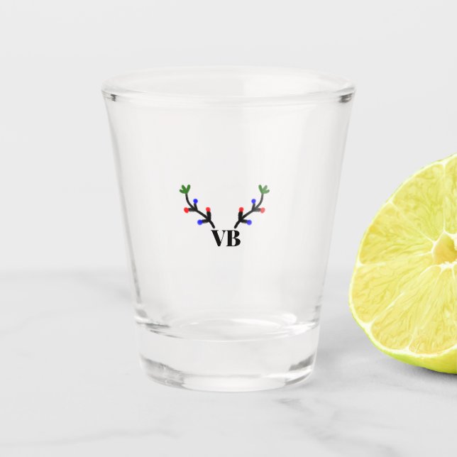 Reindeer frohe Weihnachten hinzufügen Namen Text T Schnapsglas (Vorderseite)