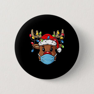 Reindeer Frohe Weihnachts-Spaß Xmas Button