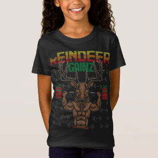 Reindeer Gainz Brodolf Ugly Christmas Sweater Gym T-Shirt