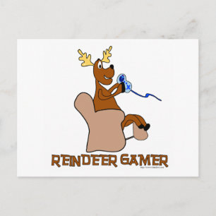 Reindeer Gamer Postkarte