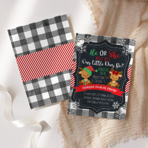 Reindeer Gender Reveal Christmas Baby Party Einladung