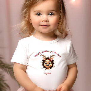 Reindeer Girl Brechen durch Name Weihnachten Kleinkind T-shirt