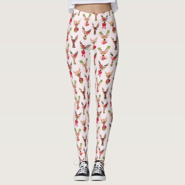 Reindeer Glam Christmas Leggings (Vorderseite)