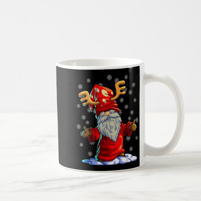 Reindeer Gnome Shirt Men Women Buffalo Plaid Red C Kaffeetasse (Rechts)