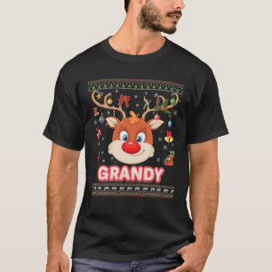 Reindeer Grandy Face Merry Christmas Santa Elf Swe T-Shirt