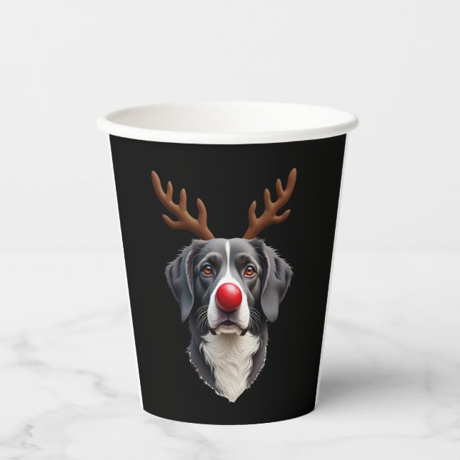 Reindeer Great Dane Christmas Great Dane Dog Mom D Pappbecher (Vorderseite)