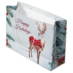 Reindeer Holiday Geschenktasche Große Geschenktüte