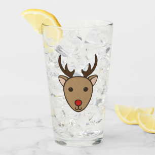 Reindeer Holiday Glass Tumbler