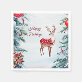 Reindeer Holiday Paper Napkin Serviette