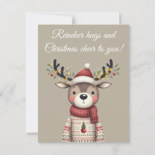 Reindeer Hugs and Christmas Cheer Greeting Card Einladung