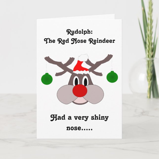 Reindeer Humore Weihnachtskarte Feiertagskarte (Vorderseite)