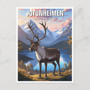 Reindeer im Jotunheimen-Nationalpark Norwegen Postkarte