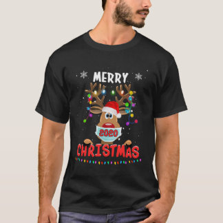 Reindeer in Maske Shirt Funny Frohe Weihnachten 20