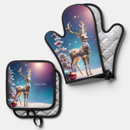 Reindeer Jewels Christmas Ofenhandschuh & Topflappen-Set