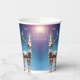 Reindeer Jewels Weihnachts-Weihnachtszeitpapier Cu Pappbecher