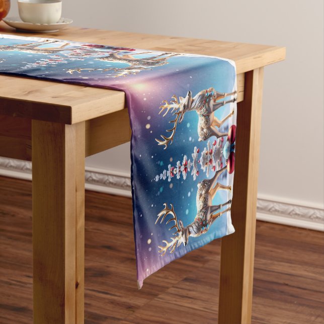 Reindeer Jewels Weihnachtsfeiertafel Mittelgroßer Tischläufer (Beispiel)