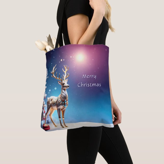 Reindeer Jewels Weihnachtsfeiertag Tote Tasche (Von Nahem)