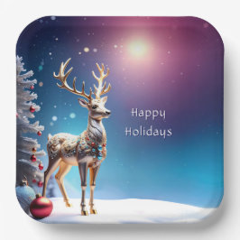 Reindeer Jewels Weihnachtszeitung Plate Pappteller
