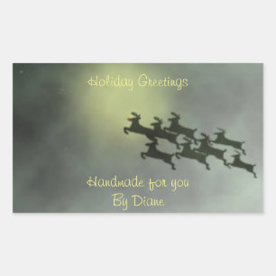 Reindeer Labels Rechteckiger Aufkleber