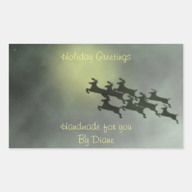 Reindeer Labels Rechteckiger Aufkleber (Vorderseite)