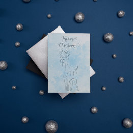 Reindeer Light Blue Lined Winter Weihnachten