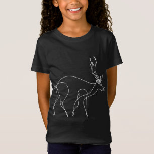Reindeer Line Art Elk Minimalistisch X-Mas Cool Ch T-Shirt