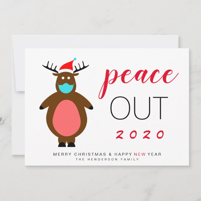 Reindeer Mask Peace Out 2020 Weihnachten (Vorderseite)