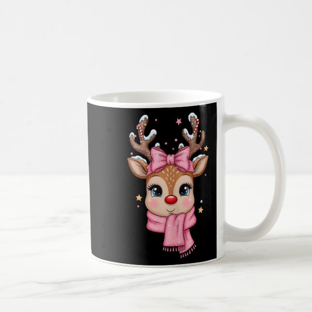 Reindeer Merry Christmas Cute Girl Women Kids Tank Kaffeetasse (Rechts)