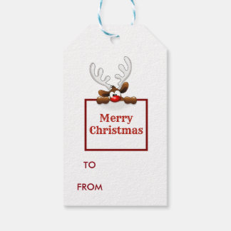 Reindeer Merry Christmas Geschenkanhänger