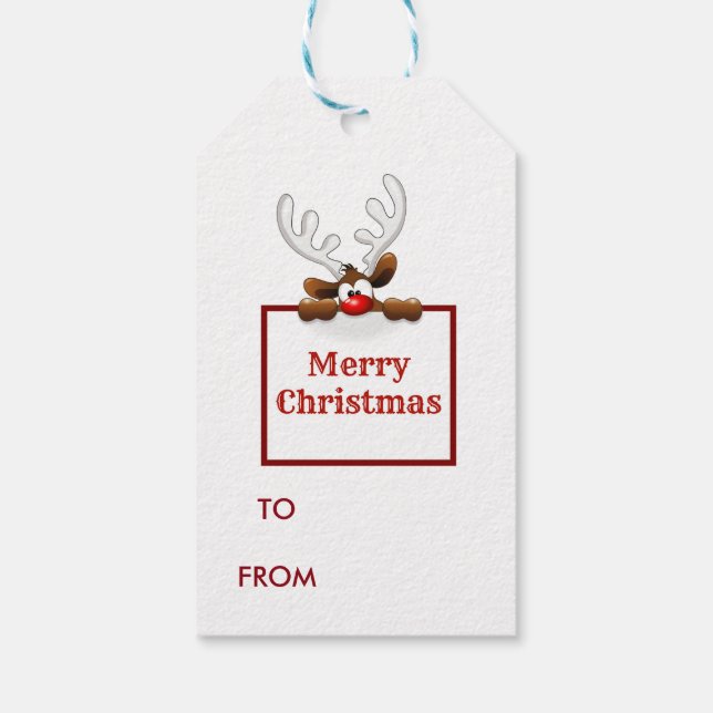Reindeer Merry Christmas Geschenkanhänger (Rückseite)