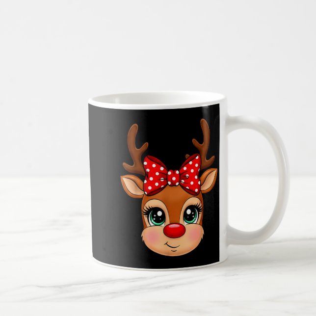 Reindeer Merry Christmas Girl Boy Kids  Kaffeetasse (Rechts)