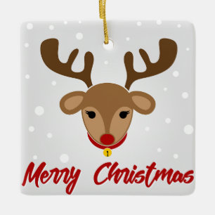 Reindeer Merry Christmas Keramikornament