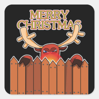 Reindeer Merry Christmas Sticker