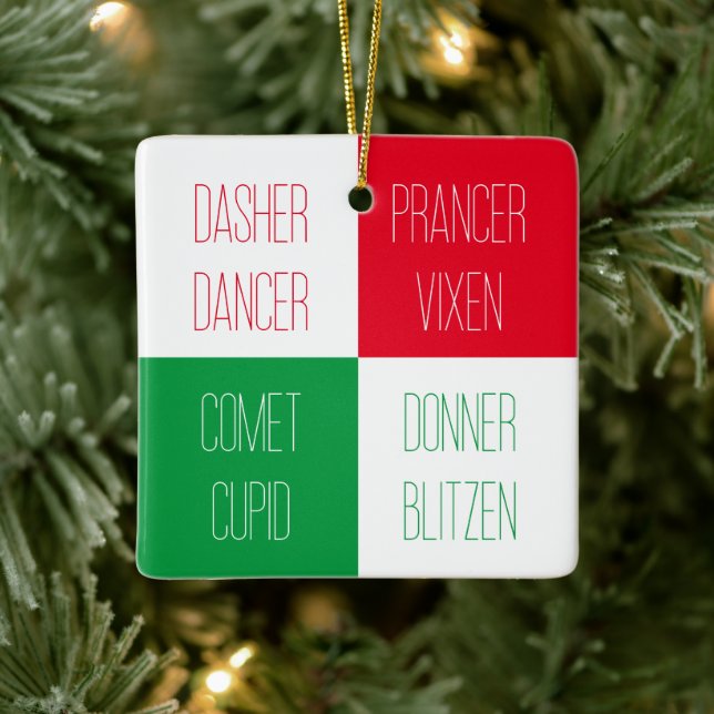 REINDEER NAMES KERAMIK KERAMIKORNAMENT (Baum)