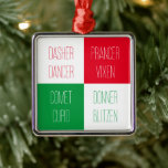 REINDEER NAMES Premium Square Ornament<br><div class="desc">Das Design auf diesem REINDEER NAMES Premium Platz ist alle Namen der Rentiere des Weihnachtsmannes. * Einfach einen anderen Namen eingeben, um einen der vorhandenen durch "Personalisieren Sie diese Vorlage" zu ersetzen. * Andere Ornamente und passende Produkte sind in der Kategorie REINDEER NAMES meines Shops erhältlich. ** Wenn Sie dieses...</div>
