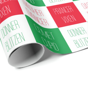 REINDEER NAMES Wrapping Paper Geschenkpapier