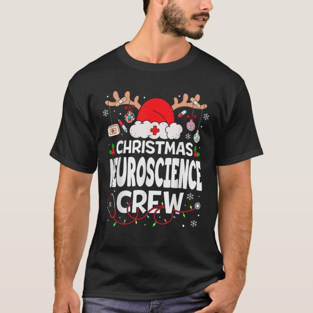 Reindeer Neuroscience Crew Funny Christmas Nurse  T-Shirt (Vorderseite)